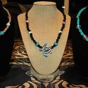 Beautiful Sea Life Combo Set of 3 Necklaces & Broach/Pin On Handmade Hemp Chains